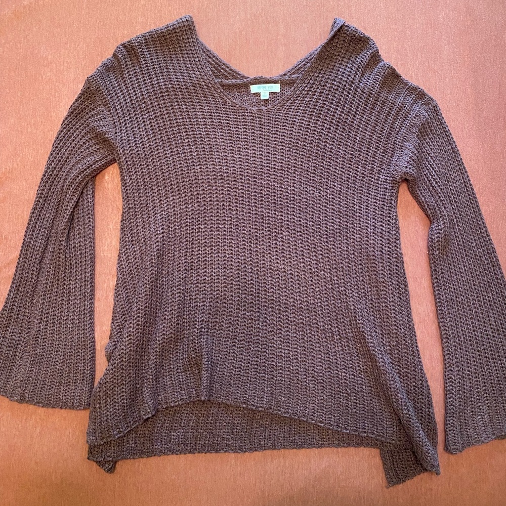 purple knit oversized sweater